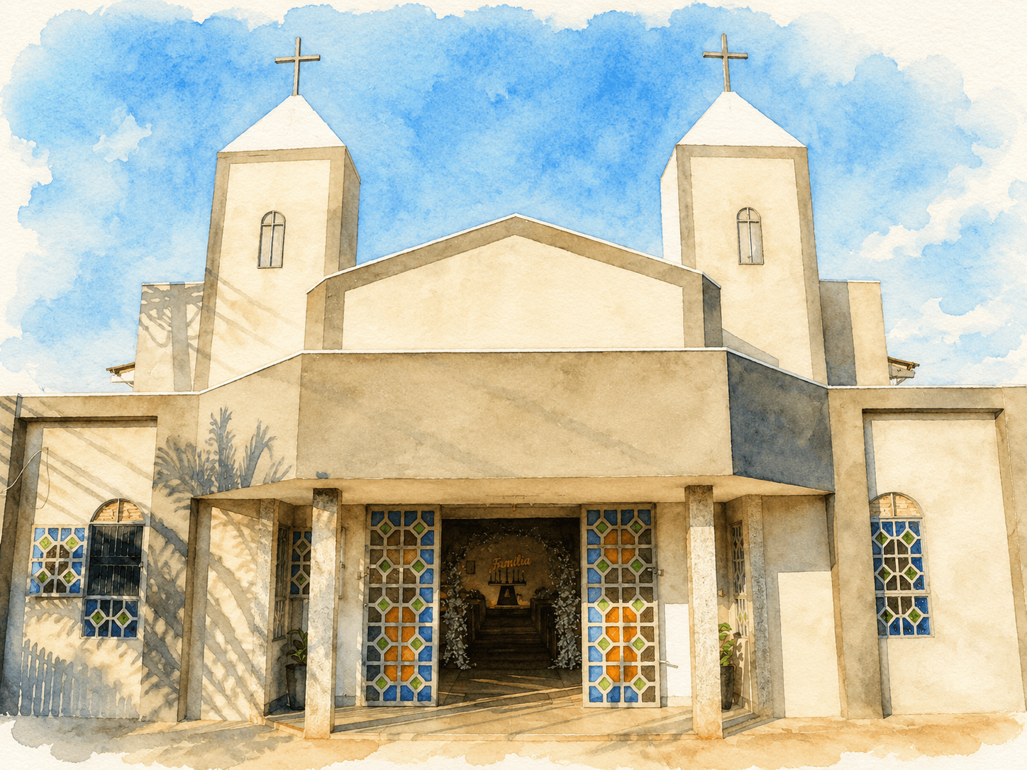 Aquarela da Paróquia São João Batista